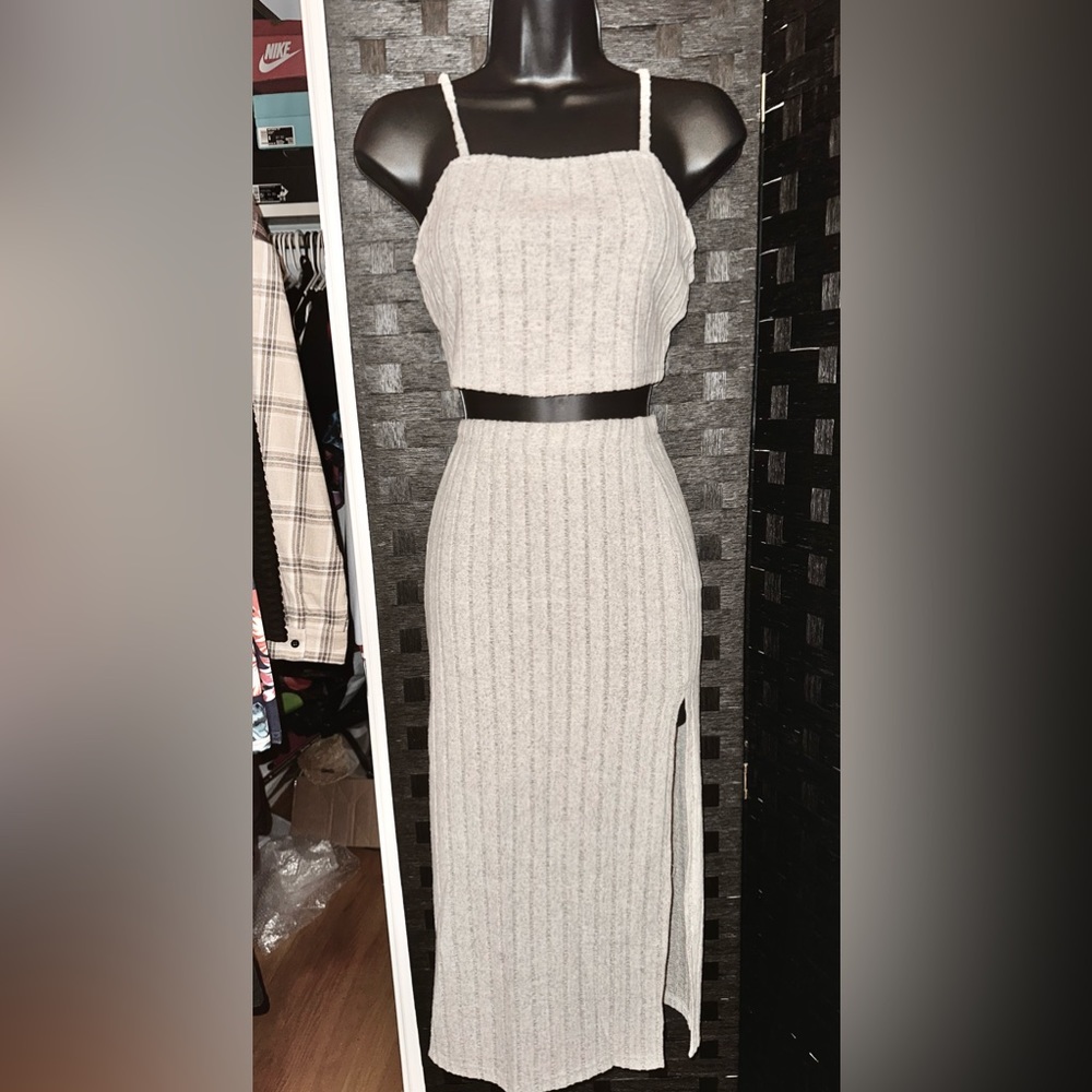 2 piece crop skirt and top size M